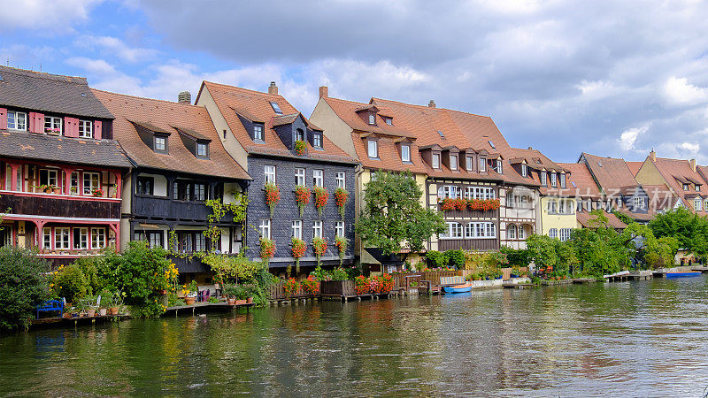 Bamberg, Klein Venedig -小威尼斯-沿着Linker Regnitzarm河(德国巴伐利亚)